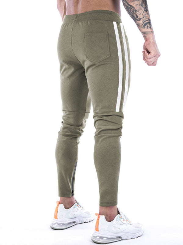 Men's Contrasting Stripe Zippered Sweatpants - Gunna Gear