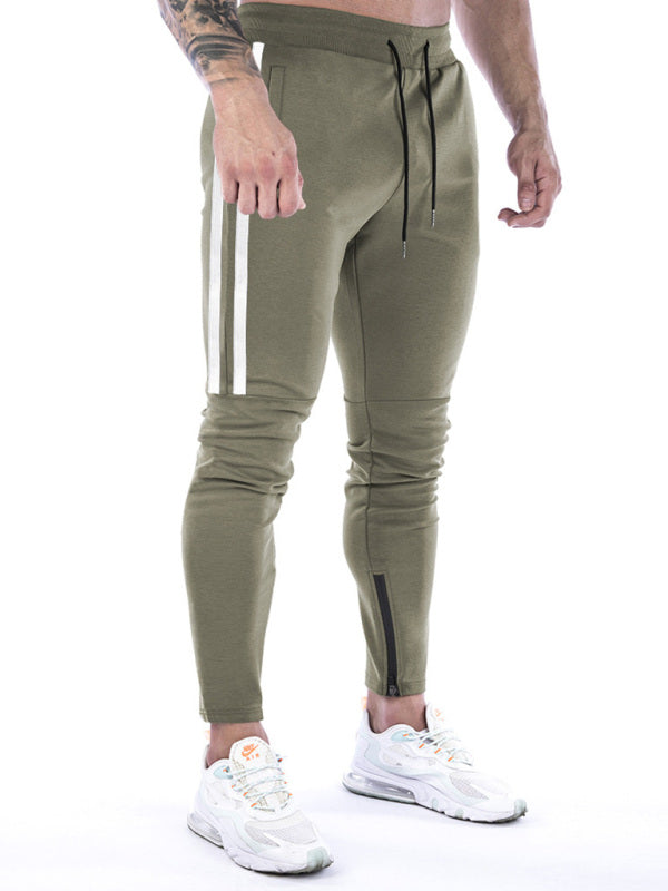 Men's Contrasting Stripe Zippered Sweatpants - Gunna Gear