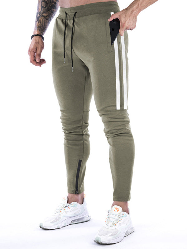 Men's Contrasting Stripe Zippered Sweatpants - Gunna Gear