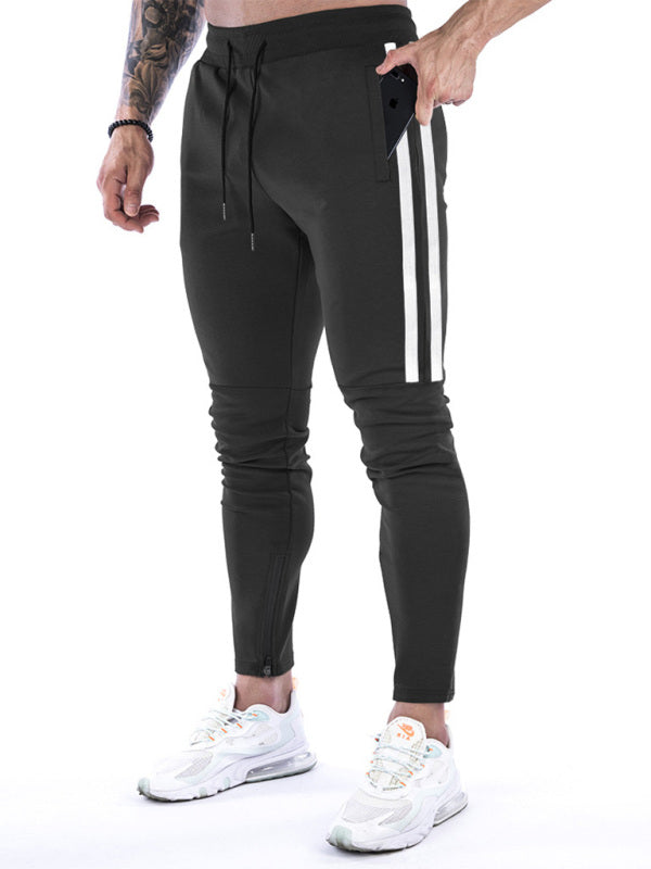 Men's Contrasting Stripe Zippered Sweatpants - Gunna Gear