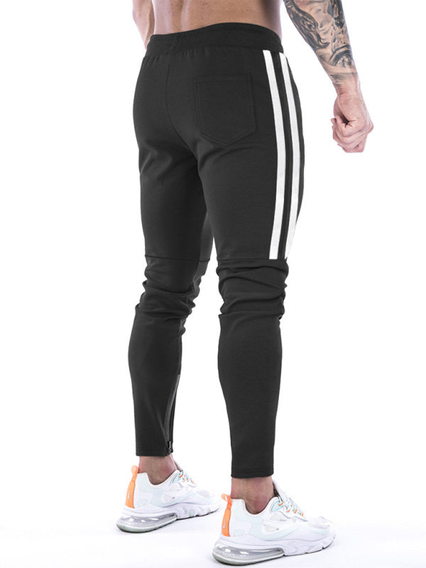 Men's Contrasting Stripe Zippered Sweatpants - Gunna Gear