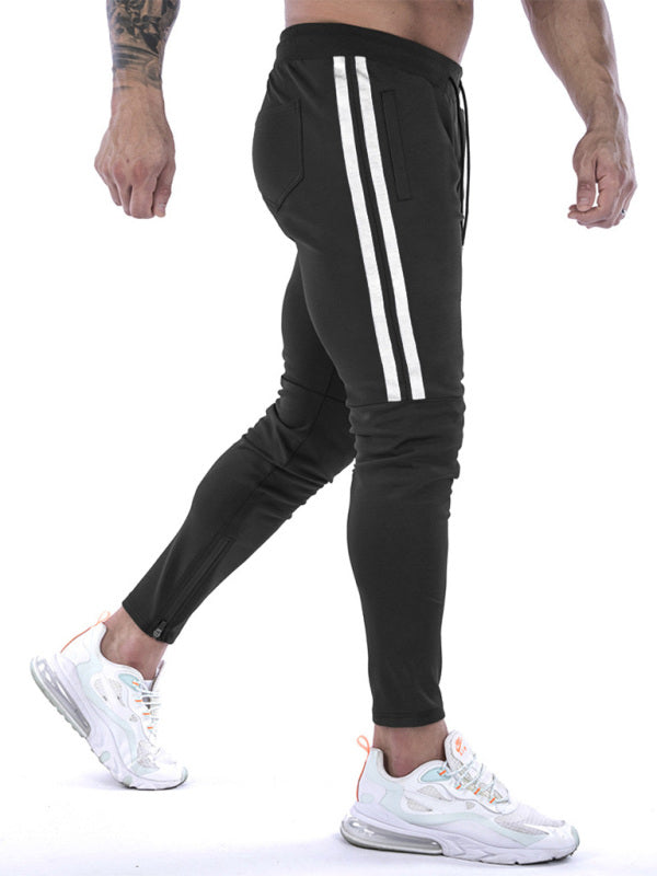 Men's Contrasting Stripe Zippered Sweatpants - Gunna Gear