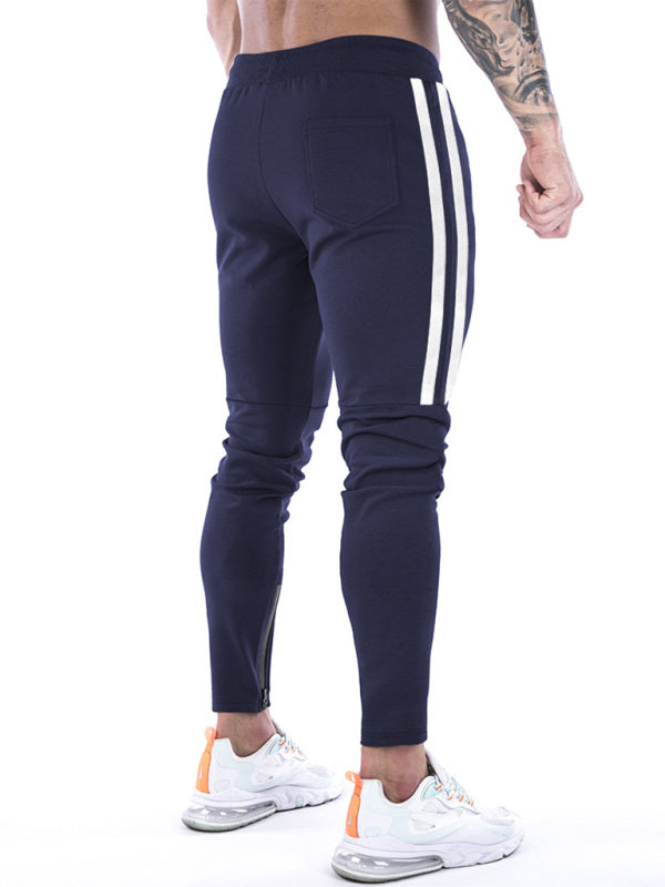 Men's Contrasting Stripe Zippered Sweatpants - Gunna Gear