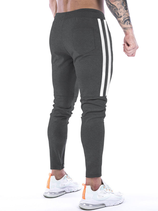 Men's Contrasting Stripe Zippered Sweatpants - Gunna Gear