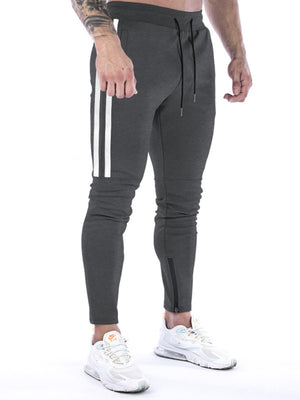 Men's Contrasting Stripe Zippered Sweatpants - Gunna Gear