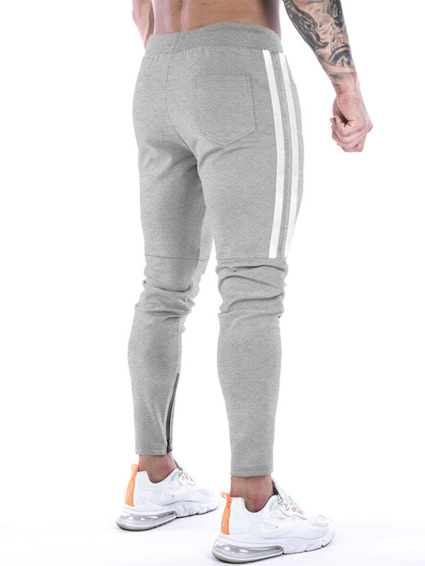 Men's Contrasting Stripe Zippered Sweatpants - Gunna Gear