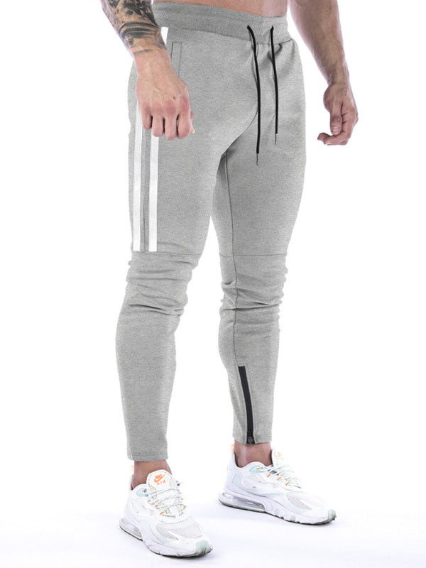 Men's Contrasting Stripe Zippered Sweatpants - Gunna Gear