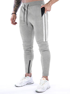 Men's Contrasting Stripe Zippered Sweatpants - Gunna Gear