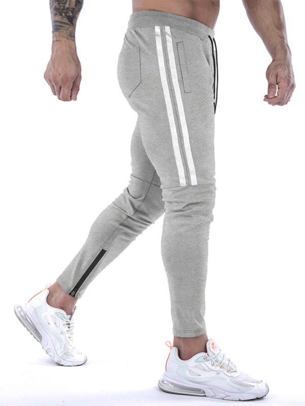 Men's Contrasting Stripe Zippered Sweatpants - Gunna Gear